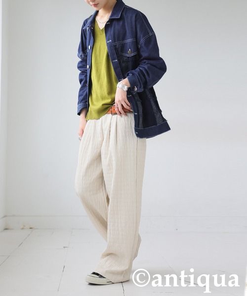 antiqua(アンティカ)の「シワ加工パンツ(その他パンツ・レディース・ブラック/ホワイト・MEDIUM/LARGE)」の6枚目の写真