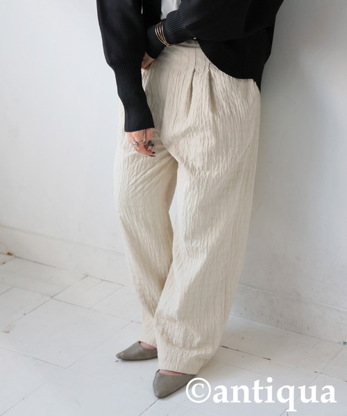 antiqua(アンティカ)の「シワ加工パンツ(その他パンツ・レディース・ブラック/ホワイト・MEDIUM/LARGE)」の8枚目の写真