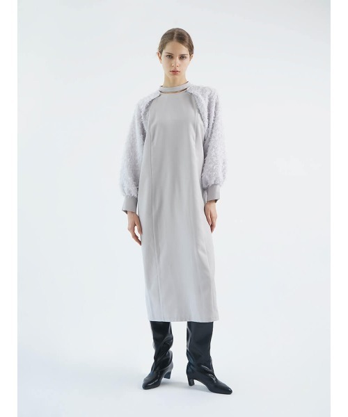 :ETHROF(イーサオブ)の「FRINGE DOCKING ONEPIECE(ワンピース・レディース・ブラック/ライトグレー・FREE)」の9枚目の写真