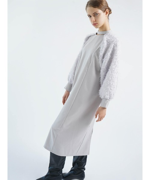 :ETHROF(イーサオブ)の「FRINGE DOCKING ONEPIECE(ワンピース・レディース・ブラック/ライトグレー・FREE)」の7枚目の写真