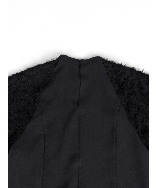 :ETHROF(イーサオブ)の「FRINGE DOCKING ONEPIECE(ワンピース・レディース・ブラック/ライトグレー・FREE)」の14枚目の写真