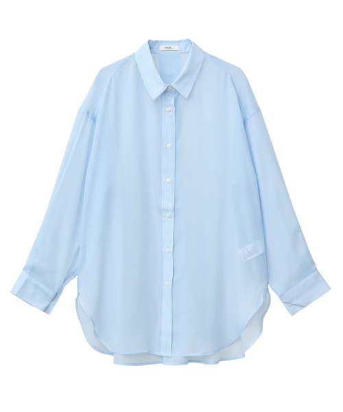 earth music&ecology（アースミュージックアンドエコロジー）の「【WEB限定】シアーシャツ（シャツ/ブラウス・レディース・ブルー/ストライプ/オフホワイト/ブラック・FREE）」の22枚目の写真