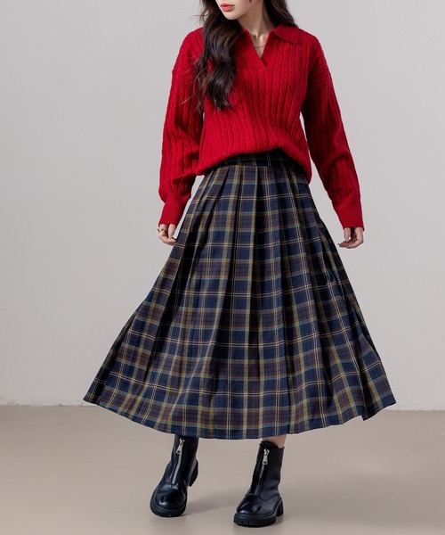 taoチェック柄 フレアスカート マルチカラー taoチェック柄 フレアスカート マルチカラー taoチェック柄 フレア