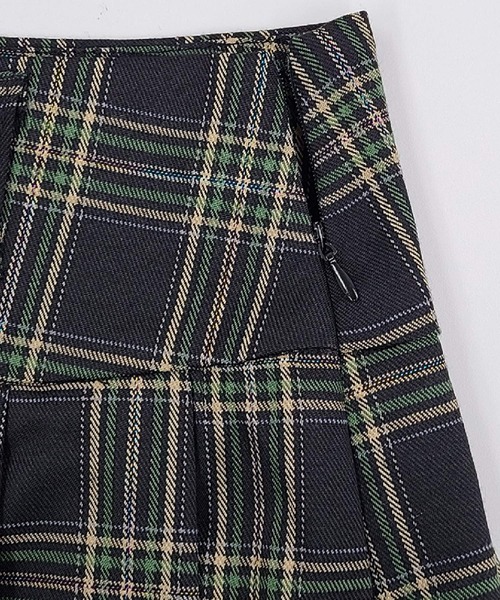 DAY CLOSET（デイ クローゼット）の「【大きいサイズ有/ハイウエスト/裏地付き/消しプリーツ/ロング丈】クラシカルチェック柄フレアスカート レディース（スカート・レディース・ネイビー/ブラック・L/S/M）」の17枚目の写真