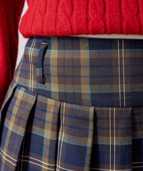 DAY CLOSET（デイ クローゼット）の「【大きいサイズ有/ハイウエスト/裏地付き/消しプリーツ/ロング丈】クラシカルチェック柄フレアスカート レディース（スカート・レディース・ネイビー/ブラック・L/S/M）」の16枚目の写真