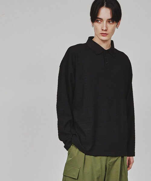 tk.TAKEO KIKUCHI（ティーケータケオキクチ）の「楊柳ポロシャツ（ポロシャツ・メンズ・ライトグレー/ブルーグリーン/ブラック・03/02）」の2枚目の写真