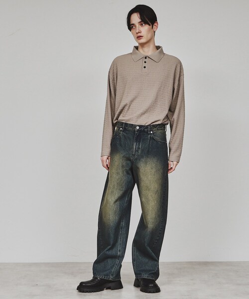 tk.TAKEO KIKUCHI（ティーケータケオキクチ）の「楊柳ポロシャツ（ポロシャツ・メンズ・ライトグレー/ブルーグリーン/ブラック・03/02）」の6枚目の写真