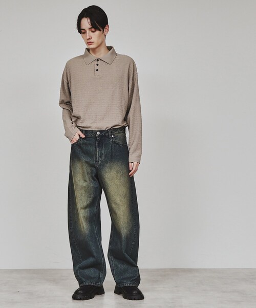 tk.TAKEO KIKUCHI（ティーケータケオキクチ）の「楊柳ポロシャツ（ポロシャツ・メンズ・ライトグレー/ブルーグリーン/ブラック・03/02）」の7枚目の写真