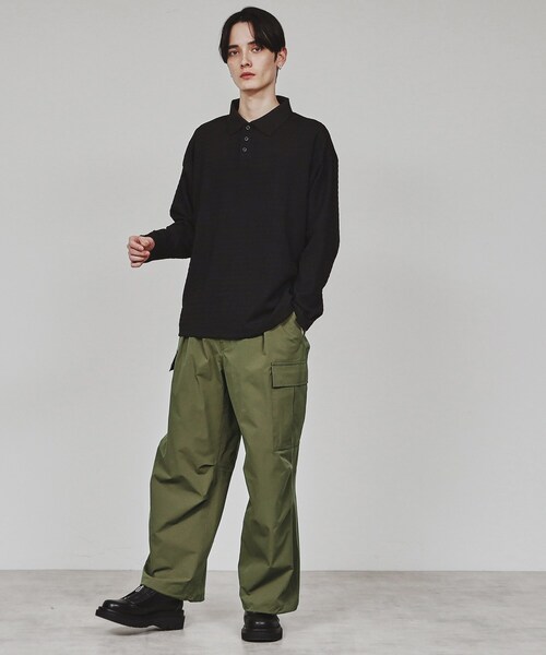 tk.TAKEO KIKUCHI（ティーケータケオキクチ）の「楊柳ポロシャツ（ポロシャツ・メンズ・ライトグレー/ブルーグリーン/ブラック・03/02）」の11枚目の写真