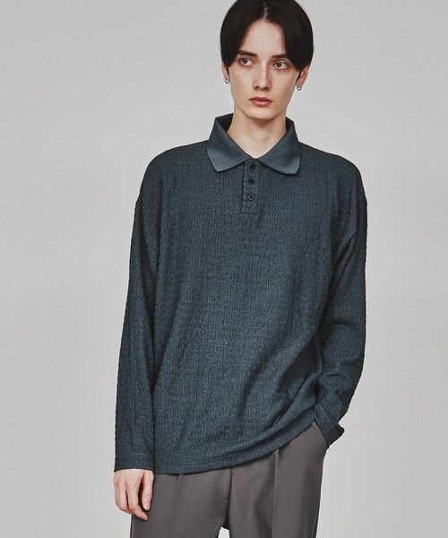 tk.TAKEO KIKUCHI（ティーケータケオキクチ）の「楊柳ポロシャツ（ポロシャツ・メンズ・ライトグレー/ブルーグリーン/ブラック・03/02）」の13枚目の写真