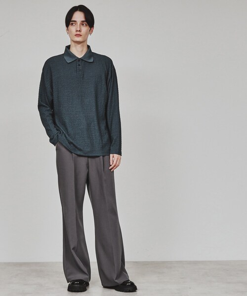 tk.TAKEO KIKUCHI（ティーケータケオキクチ）の「楊柳ポロシャツ（ポロシャツ・メンズ・ライトグレー/ブルーグリーン/ブラック・03/02）」の14枚目の写真