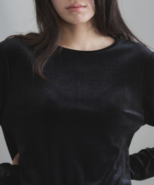 feepur（フェピュール）の「【TALL/２Tサイズあり】ベロアロングワンピース（ワンピース・レディース・グレー/ブラック/ブラウン・TALL/2T/MEDIUM/SMALL）」の9枚目の写真