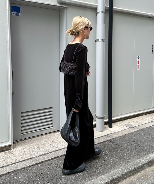 美品 SMaxMara ベロア ロングワンピース 23AW ベルト付き 44 s3686.jpg