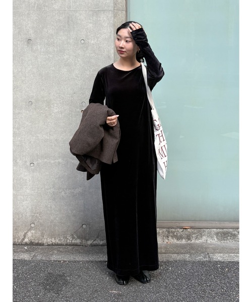 セール】【TALL/2Tサイズあり】ベロアロングワンピース（ワンピース