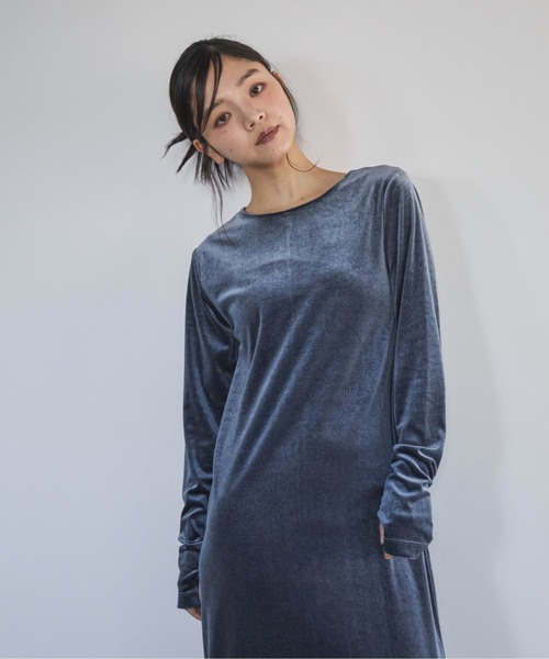 アルペロベロロングワンピース TALL/2Tサイズあり】ベロアロングワンピース（ワンピース