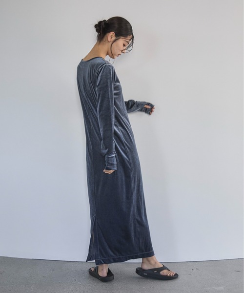 アルペロベロロングワンピース TALL/2Tサイズあり】ベロアロングワンピース（ワンピース