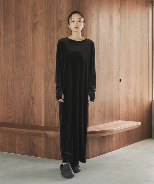 TALL/2Tサイズあり】ベロアロングワンピース（ワンピース