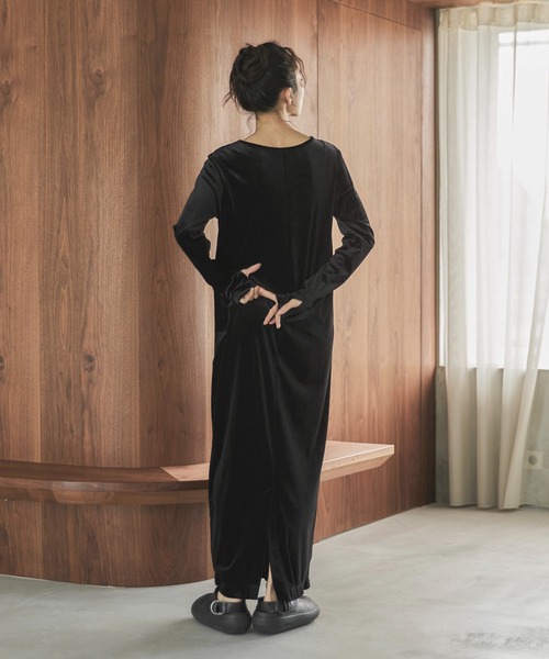 TALL/2Tサイズあり】ベロアロングワンピース（ワンピース