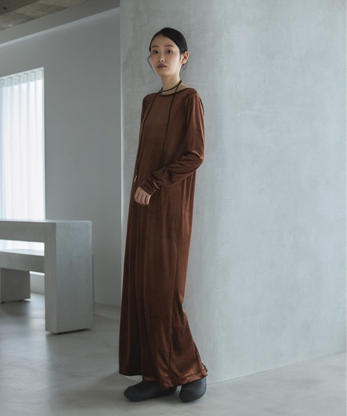 アルベロベロ　ロングワンピース 楽天市場】ベロアワンピース マキシワンピース ベロア