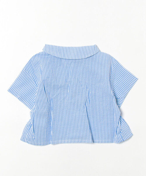 KP（ケーピー）の「サッカーストライプ前リボン付きブラウス(110～160)（シャツ/ブラウス・キッズ・レッド/ブルー・110cm/120cm/130cm/140cm/150cm/160cm）」の3枚目の写真