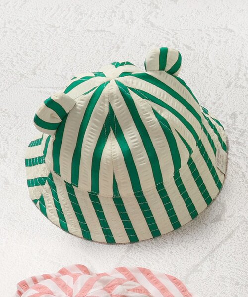 BREEZE（ブリーズ）の「【Bpop】くま耳ベビー帽子（ハット・キッズ・アイボリー/グリーン・46/48）」の2枚目の写真