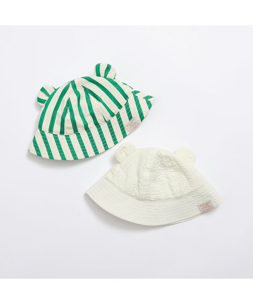BREEZE（ブリーズ）の「【Bpop】くま耳ベビー帽子（ハット・キッズ・アイボリー/グリーン・46/48）」の3枚目の写真