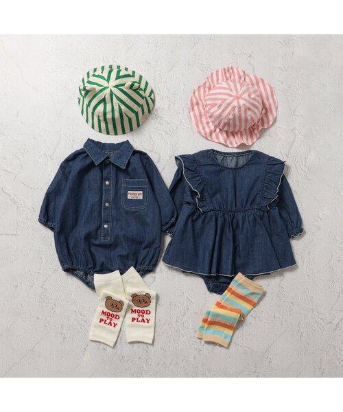 BREEZE（ブリーズ）の「【Bpop】くま耳ベビー帽子（ハット・キッズ・アイボリー/グリーン・46/48）」の4枚目の写真