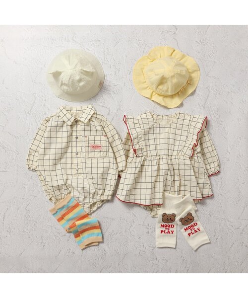 BREEZE（ブリーズ）の「【Bpop】くま耳ベビー帽子（ハット・キッズ・アイボリー/グリーン・46/48）」の5枚目の写真