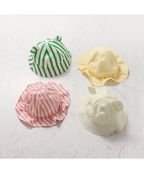 BREEZE（ブリーズ）の「【Bpop】くま耳ベビー帽子（ハット・キッズ・アイボリー/グリーン・46/48）」の6枚目の写真