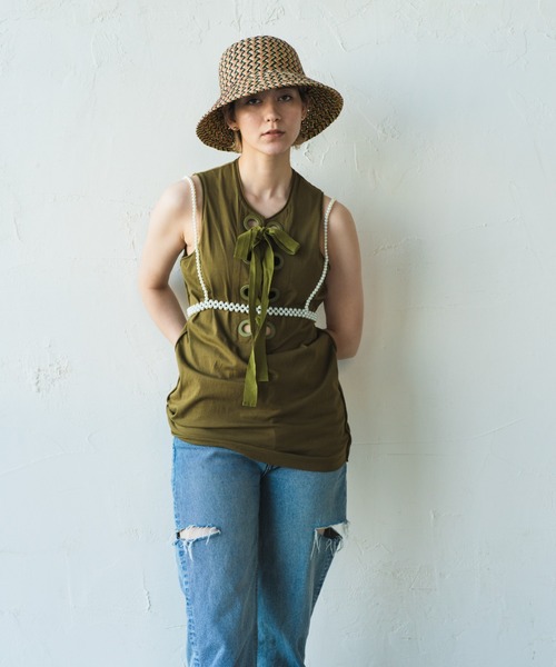 ORIENT MILLINERY（オリエント ミリナリー）の「NIRMA【ﾆﾙﾏ】（ハット・レディース・グリーン/ピンク/オレンジ・FREE）」の6枚目の写真