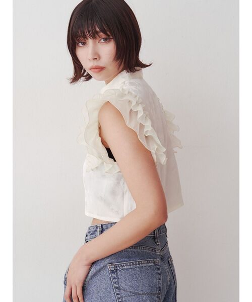 jouetie（ジュエティ）の「ドッキングフリルチャイナブラウス【セットアップ対応】（シャツ/ブラウス・レディース・オフホワイト/ブルー/ブラック・MEDIUM）」の13枚目の写真