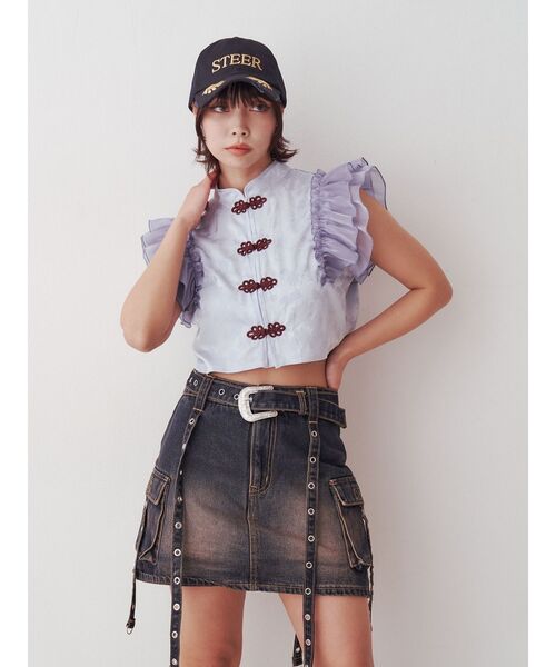 jouetie（ジュエティ）の「ドッキングフリルチャイナブラウス【セットアップ対応】（シャツ/ブラウス・レディース・オフホワイト/ブルー/ブラック・MEDIUM）」の17枚目の写真