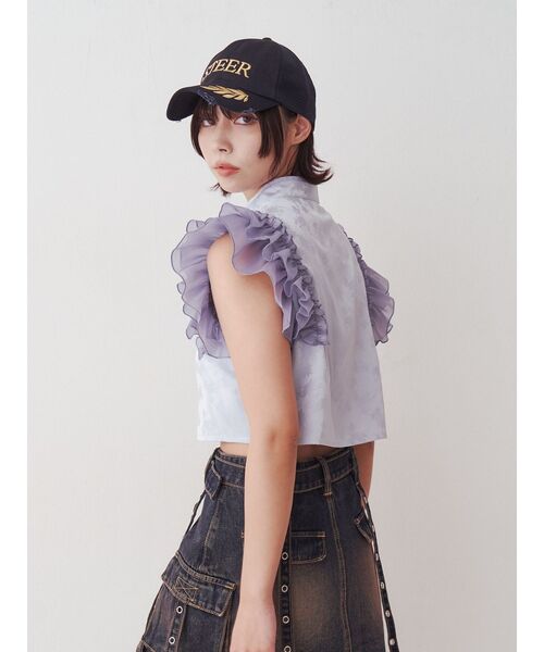 jouetie（ジュエティ）の「ドッキングフリルチャイナブラウス【セットアップ対応】（シャツ/ブラウス・レディース・オフホワイト/ブルー/ブラック・MEDIUM）」の19枚目の写真