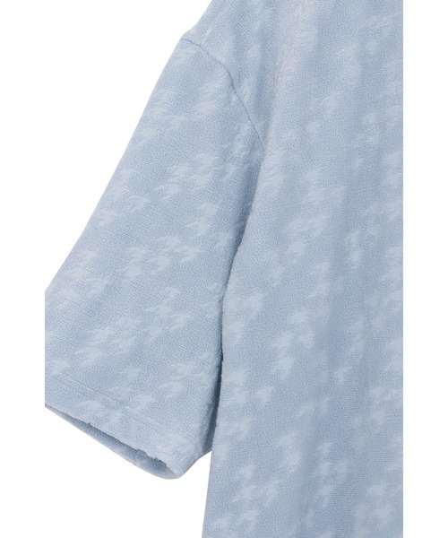 セール】HIGH STREET∴バイヤス千鳥パイルジャカードVネック半袖