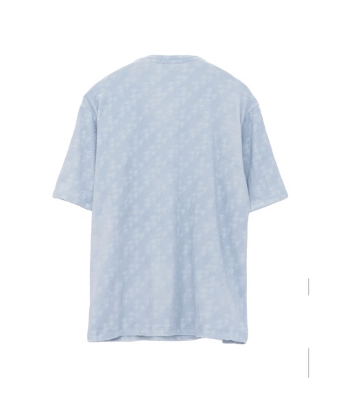 ハイストリート（HIGH STREET）/HIGH STREET∴バイヤス千鳥パイルジャカードVネック半袖カットソー セール】HIGH STREET∴バイヤス千鳥パイルジャカードVネック半袖