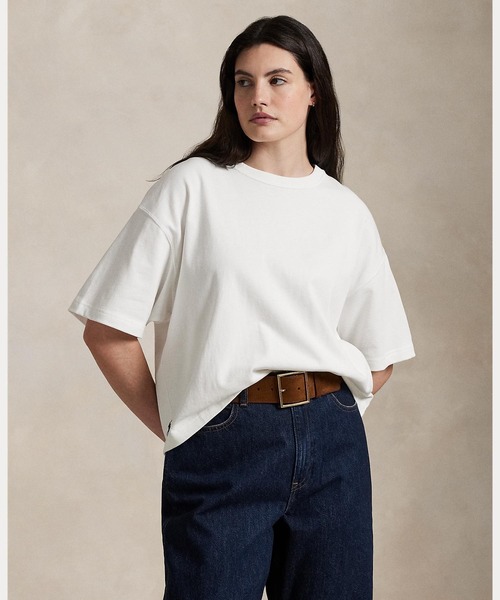POLO RALPH LAUREN（ポロ ラルフ ローレン）の「コットン ジャージー クロップド クルーネック Tシャツ（Tシャツ/カットソー・レディース・ホワイト・XS/S/M/L/XL）」の9枚目の写真
