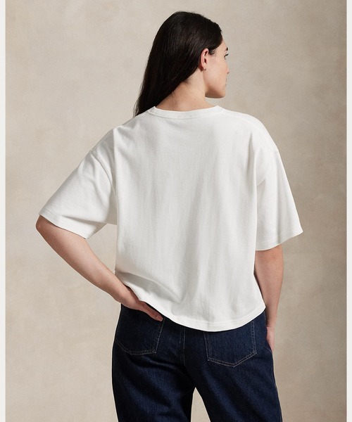 POLO RALPH LAUREN（ポロ ラルフ ローレン）の「コットン ジャージー クロップド クルーネック Tシャツ（Tシャツ/カットソー・レディース・ホワイト・XS/S/M/L/XL）」の11枚目の写真