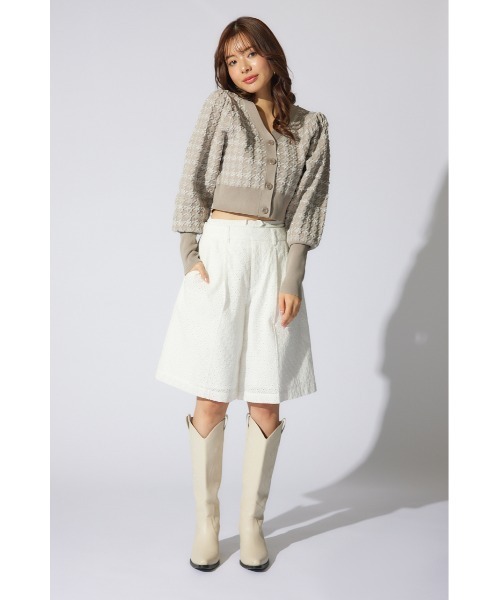 rienda（リエンダ）の「2WAYチェックパターンニットカーディガントップス（カーディガン/ボレロ・レディース・ブラック/ベージュ/イエロー・FREE）」の13枚目の写真