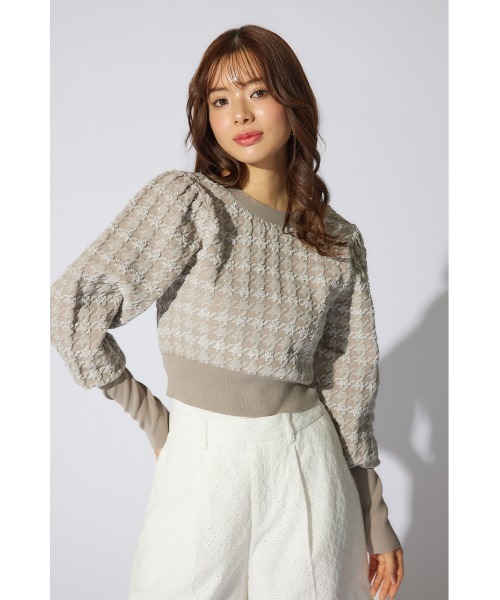 rienda（リエンダ）の「2WAYチェックパターンニットカーディガントップス（カーディガン/ボレロ・レディース・ブラック/ベージュ/イエロー・FREE）」の15枚目の写真