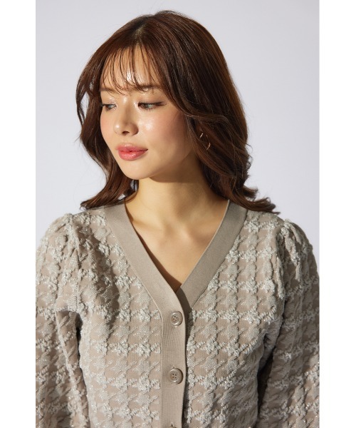 rienda（リエンダ）の「2WAYチェックパターンニットカーディガントップス（カーディガン/ボレロ・レディース・ブラック/ベージュ/イエロー・FREE）」の20枚目の写真