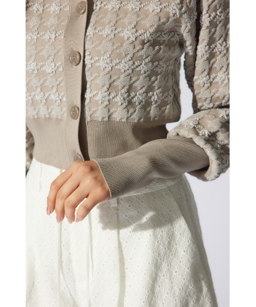 rienda（リエンダ）の「2WAYチェックパターンニットカーディガントップス（カーディガン/ボレロ・レディース・ブラック/ベージュ/イエロー・FREE）」の22枚目の写真