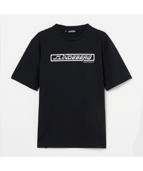 J.LINDEBERG(ジェイリンドバーグ)の「【J.LINDEBERG/GOLF】グラフィックロゴプリント半袖Tシャツ(Tシャツ/カットソー・メンズ・ブラック/ライトグレー・48/46/44)」の2枚目の写真