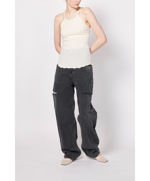 HAKUJI(ハクジ)の「HAKUJI TWIST COTTON BRA TT(タンクトップ・レディース・ブラック/オフホワイト・FREE)」の9枚目の写真