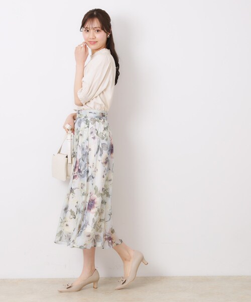 couture brooch（クチュールブローチ）の「【SS～LLサイズ・二の腕カバー・通勤】RTピケシャーリングブラウス（シャツ/ブラウス・レディース・アイボリー/ダークグレー/サンドベージュ・36/38/40/34/42）」の8枚目の写真