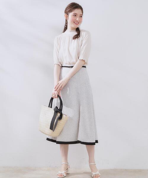 couture brooch（クチュールブローチ）の「【SS～LLサイズ・二の腕カバー・通勤】RTピケシャーリングブラウス（シャツ/ブラウス・レディース・アイボリー/ダークグレー/サンドベージュ・36/38/40/34/42）」の15枚目の写真