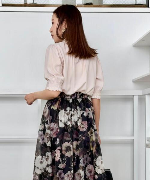 couture brooch（クチュールブローチ）の「【SS～LLサイズ・二の腕カバー・通勤】RTピケシャーリングブラウス（シャツ/ブラウス・レディース・アイボリー/ダークグレー/サンドベージュ・36/38/40/34/42）」の18枚目の写真