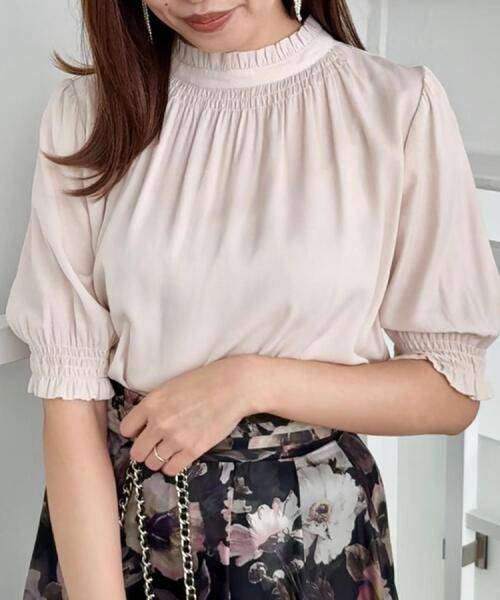 couture brooch（クチュールブローチ）の「【SS～LLサイズ・二の腕カバー・通勤】RTピケシャーリングブラウス（シャツ/ブラウス・レディース・アイボリー/ダークグレー/サンドベージュ・36/38/40/34/42）」の19枚目の写真