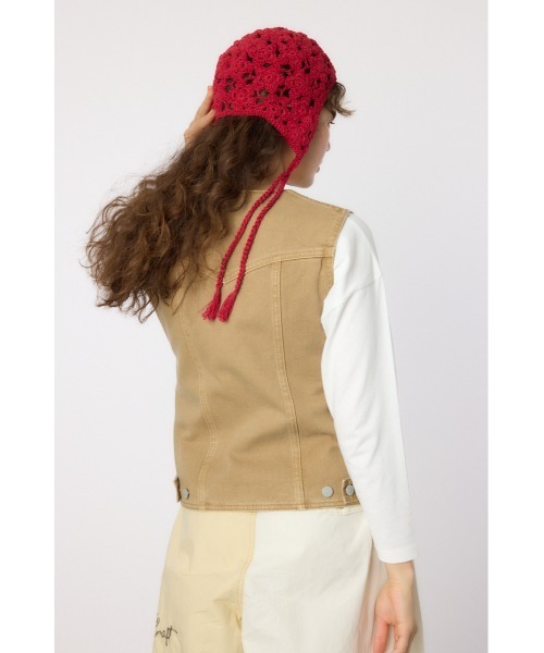 RODEO CROWNS WIDE BOWL（ロデオクラウンズワイドボウル）の「V CUT デニムベスト（ベスト・レディース・ブルー/ブラウン・FREE）」の12枚目の写真