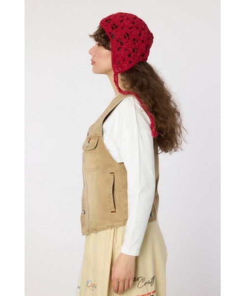 RODEO CROWNS WIDE BOWL（ロデオクラウンズワイドボウル）の「V CUT デニムベスト（ベスト・レディース・ブルー/ブラウン・FREE）」の16枚目の写真