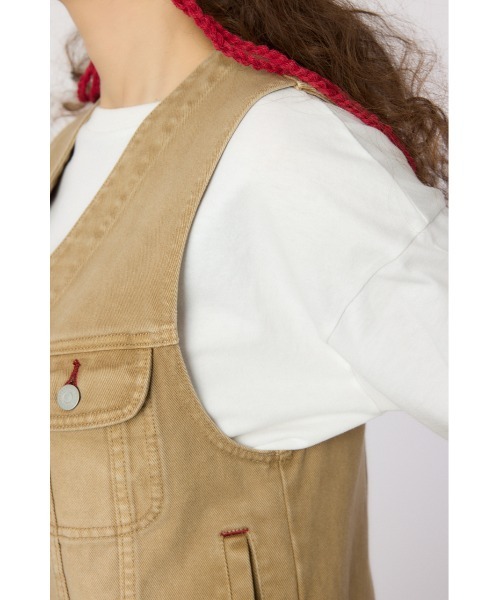 RODEO CROWNS WIDE BOWL（ロデオクラウンズワイドボウル）の「V CUT デニムベスト（ベスト・レディース・ブルー/ブラウン・FREE）」の20枚目の写真